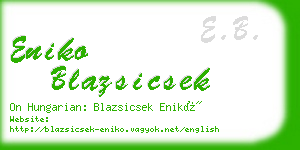 eniko blazsicsek business card